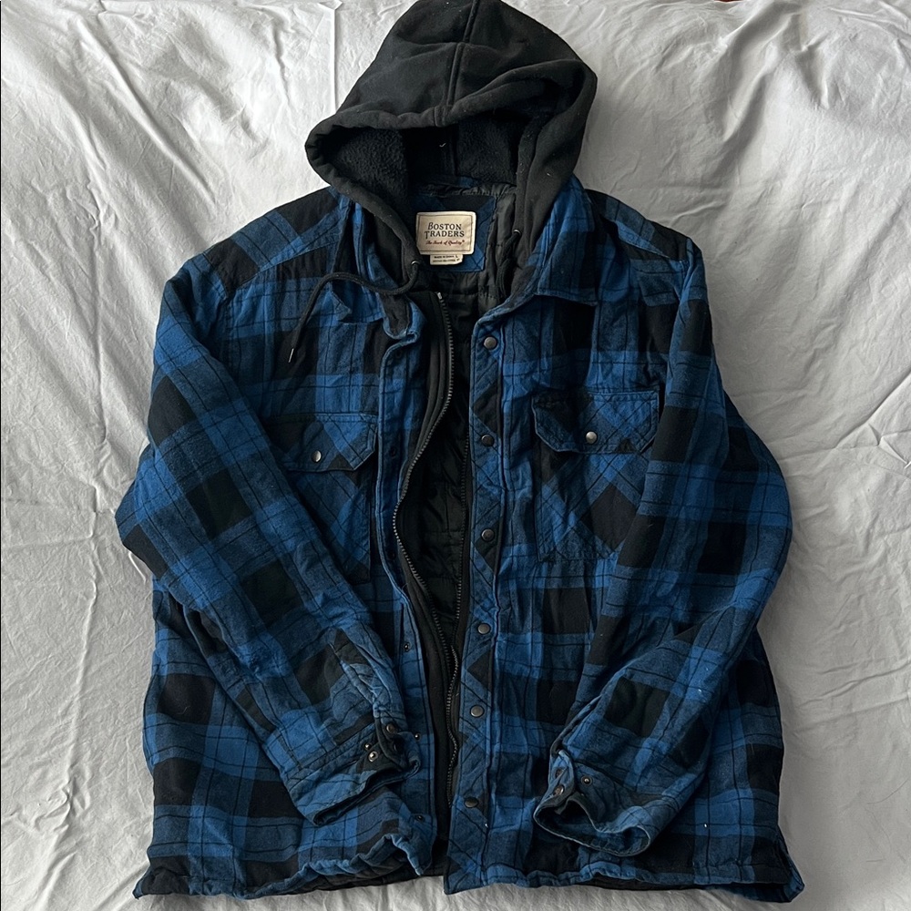 Boston Traders Blue and Black Checkered Jacket